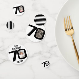 Herzlichen Glückwunsch zum 70. Geburtstag und Foto Konfetti