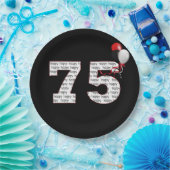 Herzlichen Glückwunsch zum 75. Geburtstag auf der  Pappteller (Party)
