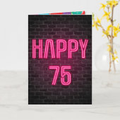 Herzlichen Glückwunsch zum 75. Geburtstag Neon Sig Karte (Gelbe Blume)