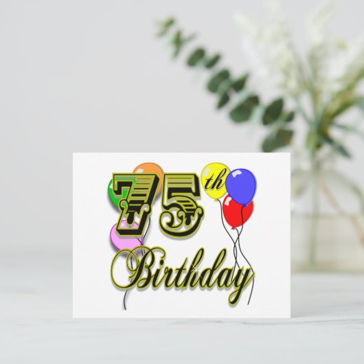 Herzlichen Glückwunsch zum 75. Geburtstag Postkarte (Stehend Vorderseite)