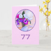 Herzlichen Glückwunsch zum 77. Geburtstag mit eine Karte (Gelbe Blume)