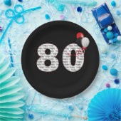 Herzlichen Glückwunsch zum 80. Geburtstag auf der  Pappteller (Party)