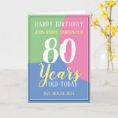 Herzlichen Glückwunsch zum 80. Geburtstag Karte (Gelbe Blume)