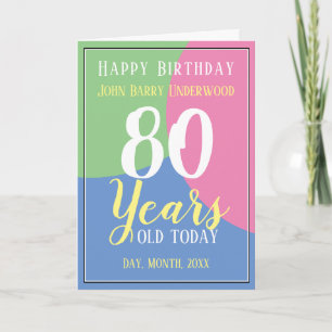 Herzlichen Glückwunsch zum 80. Geburtstag Karte
