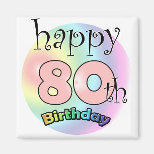 Herzlichen Glückwunsch zum 80. Geburtstag (Rose) Magnet