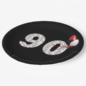 Herzlichen Glückwunsch zum 90. Geburtstag auf der  Pappteller (Schrägansicht)