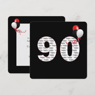 Herzlichen Glückwunsch zum 90. Geburtstag auf schw Einladung