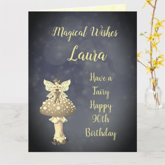 Herzlichen Glückwunsch zum 90. Geburtstag Karte (Gelbe Blume)