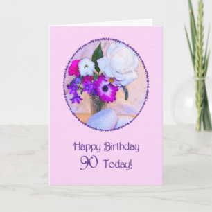 Herzlichen Glückwunsch zum 90. Geburtstag mit eine Karte