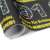 Herzlichen Glückwunsch zum 91. Geburtstag, Fun Col Geschenkpapier (Rolleneckpunkt)