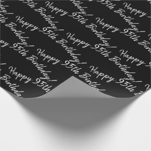 Herzlichen Glückwunsch zum 95. Geburtstag auf schw Geschenkpapier