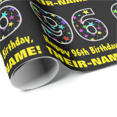 Herzlichen Glückwunsch zum 96. Geburtstag, Fun Col Geschenkpapier (Rolleneckpunkt)