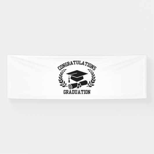 Herzlichen Glückwunsch zum Abschluss 2.5x8 Vinyl B Banner (Horizontal)