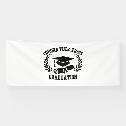 Herzlichen Glückwunsch zum Abschluss 4x10 Vinyl Ba Banner (Horizontal)