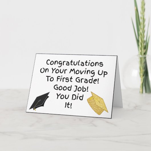 Herzlichen Glückwunsch zum Abschluss der 1. Klasse Karte (Vorderseite)