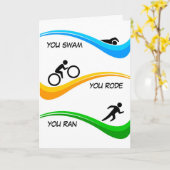 Herzlichen Glückwunsch zum Abschluss eines Triathl Karte (Gelbe Blume)