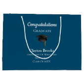 Herzlichen Glückwunsch zum Abschluss mit Cap Große Geschenktüte (Rückseite)