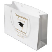 Herzlichen Glückwunsch zum Abschluss mit Cap Große Geschenktüte (Rückseite Schrägansicht)