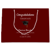 Herzlichen Glückwunsch zum Abschluss mit Cap Große Geschenktüte (Vorderseite)