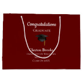 Herzlichen Glückwunsch zum Abschluss mit Cap Große Geschenktüte (Rückseite)