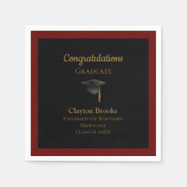 Herzlichen Glückwunsch zum Abschluss mit Cap Serviette