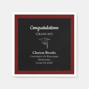 Herzlichen Glückwunsch zum Abschluss mit Cap Serviette