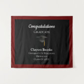 Herzlichen Glückwunsch zum Abschluss mit Cap Wandteppich (Vorderseite (Horizontal))