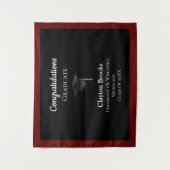 Herzlichen Glückwunsch zum Abschluss mit Cap Wandteppich (Vorderseite)