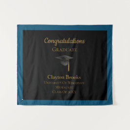 Herzlichen Glückwunsch zum Abschluss mit Cap Wandteppich