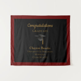 Herzlichen Glückwunsch zum Abschluss mit Cap Wandteppich