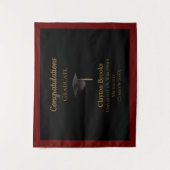 Herzlichen Glückwunsch zum Abschluss mit Cap Wandteppich (Vorderseite)