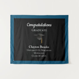 Herzlichen Glückwunsch zum Abschluss mit Cap Wandteppich