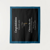 Herzlichen Glückwunsch zum Abschluss mit Cap Wandteppich (Vorderseite)