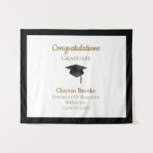 Herzlichen Glückwunsch zum Abschluss mit Cap Wandteppich (Vorderseite (Horizontal))