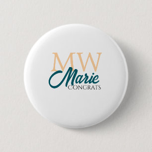 Herzlichen Glückwunsch zum Abschluss Monogramm ora Button