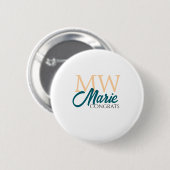 Herzlichen Glückwunsch zum Abschluss Monogramm ora Button (Vorne & Hinten)