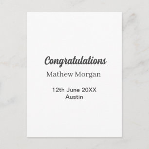 Herzlichen Glückwunsch zum Abschluss Name Jahr Kla Postkarte