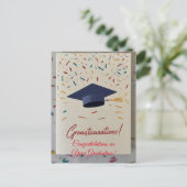 Herzlichen Glückwunsch zum Abschluss! Postkarte (Stehend Vorderseite)