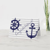 Herzlichen Glückwunsch zum Ankerboot Helm Wheel Karte (Vorderseite)