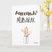 Herzlichen Glückwunsch zum Aqeeqa - Einfach Karte (Gelbe Blume)