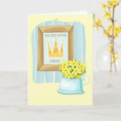 Herzlichen Glückwunsch zum Arztbesuch. Frühlingsbl Karte (Gelbe Blume)