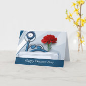 Herzlichen Glückwunsch zum Arztbesuch. Red Carnati Karte (Gelbe Blume)