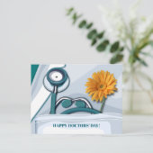 Herzlichen Glückwunsch zum Arztbesuch. Stethoscope Postkarte (Stehend Vorderseite)