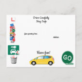 Herzlichen Glückwunsch zum Autofahren! Postkarte (Rückseite)