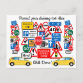 Herzlichen Glückwunsch zum Autofahren! Postkarte (Vorderseite)