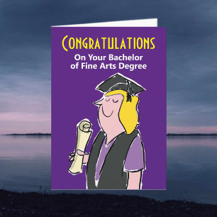 Herzlichen Glückwunsch zum Bachelor of Fine Arts D Karte