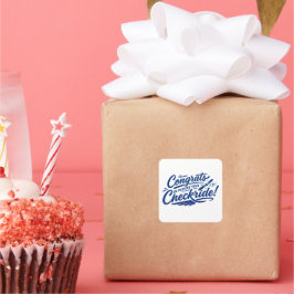 Herzlichen Glückwunsch zum bestandenen Checkride! Quadratischer Aufkleber