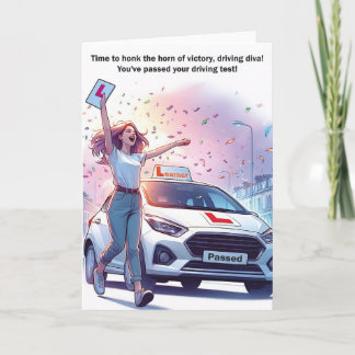 Herzlichen Glückwunsch zum Bestehen des Fahrtests  Karte