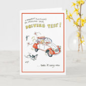 Herzlichen Glückwunsch zum Bestehen Ihrer Fahrprüf Karte (Gelbe Blume)