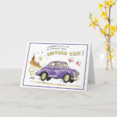 Herzlichen Glückwunsch zum Bestehen Ihrer Fahrprüf Karte (Gelbe Blume)